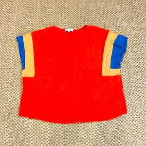 Hailey & co short sleeve top size M. Orange, blue, gold.